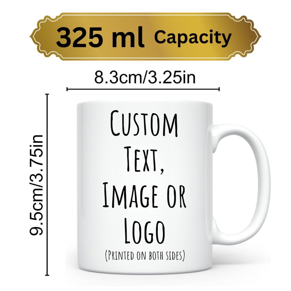 Customized|Personalized Photo on Coffee Mug|Cup for Gift - White Ceramic Mugs Name Gifts for Birthday 350 ml - Image 4