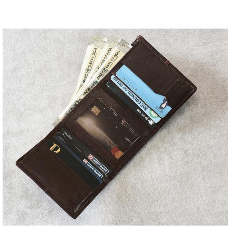 Personalized Genuine Leather Name Men's Tri Fold Wallet | Customized Gift for Boyfriend Friend Husband Father & Son - Image 3
